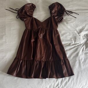 Amanda Uprichard Brown Mini Dress